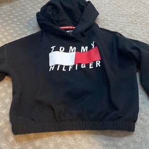 Black mid cropped hoodie Tommy Hilfiger